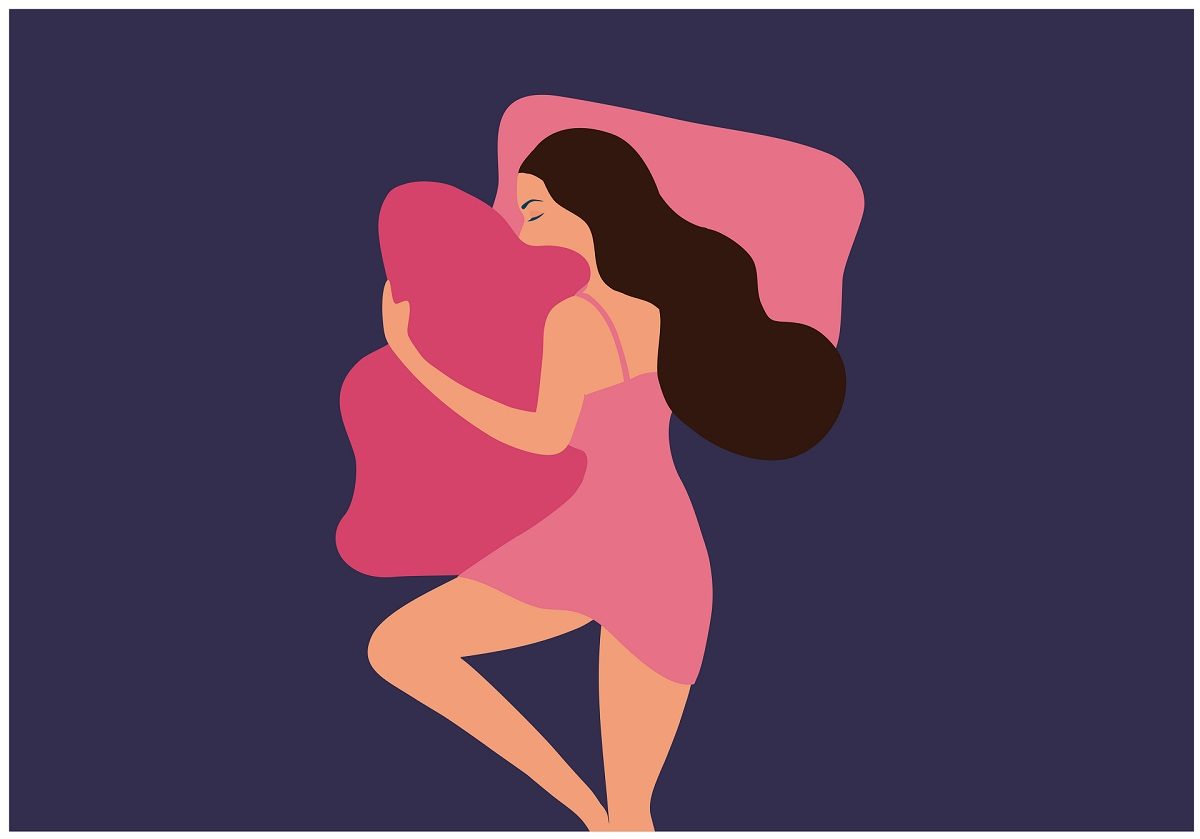 Ilustración de una mujer durmiendo